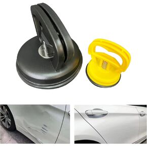 Dent Puller, 2 Pack Car Dent Puller Kit, Large and Small Suction Cup Dent Puller Kit for Car Dent Repair, for Glass Tile Mirror, Granite Lifting and Object Moving,L+S (Black-Yellow)
