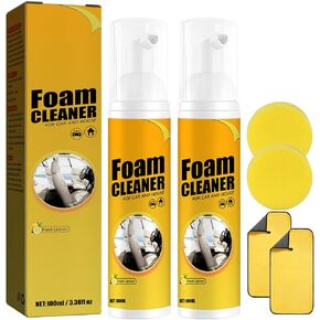 Car Steering Wheel Foam Cleaner, 100ml Foam Cleaner For Car Interior, Multifunctional Interior Cleaner, Effective Grease And Dirt Removal (2)