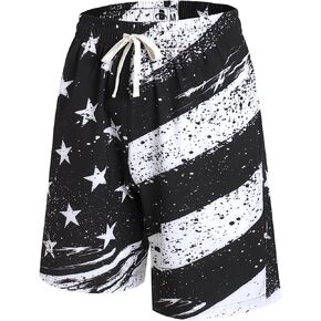 DEHANER Swim Trunks for Men Quick Dry Board Shorts with Zip Pockets Bathing Suits Beach Swimwear