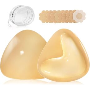 Sticky Bra Inserts Push Up - Double Sided Adhesive Breast Pads,Breast Enhancers for Bikini Bathing Suit Sports Bra with Nippple Covers Boomba Snowy