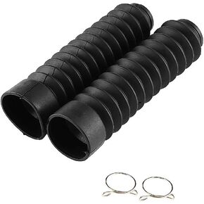 Fydun Motorcycle Front Fork Cover 2pcs 205x42mm Rubber Shock Gaiters Boot (Black)
