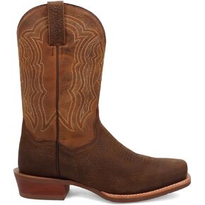 Dan Post Boots Mens Creed Embroidered Square Toe Pull On Casual Boots Mid Calf - Brown