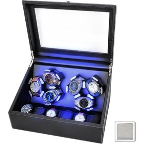 hightall Luxury Automatic Watch Winder for Rolex/Omega/Cartier | 6+6 Watch Winders for Automatic Watches with Whisper-Quiet Motor (<5dB), Anti-Scratch Memory Foam & Stable Base | Snakeskin PU Design