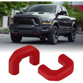 Tow Hook Covers for RAM 1500 Classic 2009-2025 Warlock & Rebel, U-Shape Tow Hooks Compatible with RAM 1500 Rebel & Warlock Accessories |Red (Not Fit for J-Shape Tow Hooks)