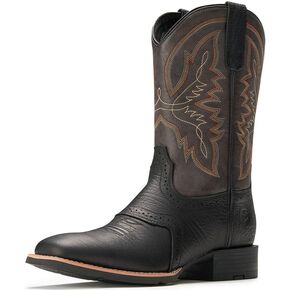 SUREWAY Cowboy Boots For Men - Mens Square Toe Western Boot,Oil/Slip Resistant,Durable Fashionable Classic Pull on 10 Inch Wellington Boots - Soft Toe Work Boots
