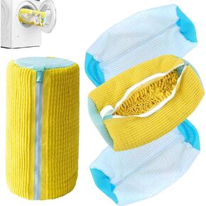 4Pack XXL Shoe Washing Machine Bag - Reusable Shoe Cleaning Bags, 360°Deep Clean for Sneakers, Tennis Shoes, and Slippers,Wash Bags Perfect for Travel & Home Use(Yellow and White)