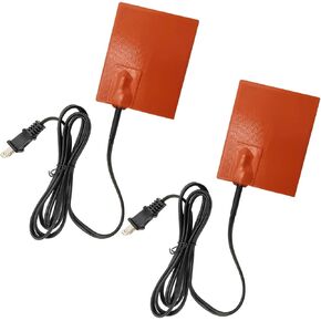 2 PCS Car Engine Heater Pad, 4"×5" Silicone Car Heating Pad with 68" Long Power Cord, 120V 150W Self-Adhesive Oil Pan Heater Pad for Metal Surface, Car Engine Heater Accessories
