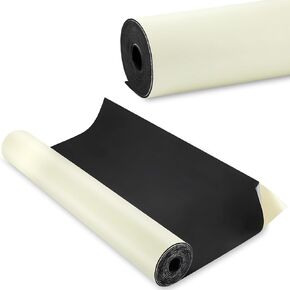 Vesici 1 Roll 23.5 × 100 بوصة عمل مقعد حصيرة مقاومة لماشية PU Runner عداء سهلة تنظيف طاولة العمل من طاولة عمل المرآب أو أداة تخزين الجدول ، الأسود