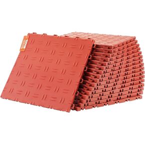 VEVOR Garage Tiles Interlocking, 12 x 12 x 0.53 inch 50 Pack Garage Floor Covering Tiles, Non-Slip Double-Sided Texture Garage Flooring Tiles, for Garages, Basements, Repair Shops, Black