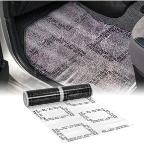 NUANCHU 4 MIL Auto Lathesive Plastic Floor Mat 21 "× 200 'منتجات العناية بالسيارات واقي السجاد لفة الحصير اللزجة أرضية أرضية مثقبة لكل 24" ، 150 حصيرة لكل لفة