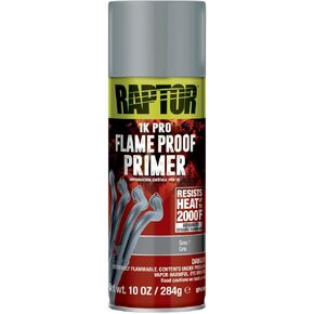 Raptor Flameproof Primer Spray, Professional Grade, Extra Tough Automotive Protective Primer Spray For High Heat, Gray