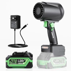 Oversize Electric Cordless Leaf Blower, Turbo Jet Blower with Infinite Variable Speed, 4000mAh Battery, Turbo Dryer Blower with LED Light, Portable Leaf Blower for Cars/Snow/Leaves