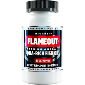 Biotest Flameout DHA -Rich Oil - 4200 Mg Omega -3 - Pharmaceutical Grade DHA & EPA - 90 Softgels (30 يومًا) in Kuwait