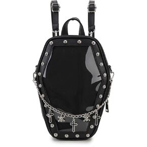 Gothic Coffin Shape Fashion Purses and Handbags for Women Halloween Shoulder Bag Backpack