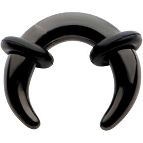 Black Septum Pincher Ring Stretching Ear Plugs Tapers Horseshoes Gauges 00g 0g 1g 2g 4g 6g 8g 10g 12g 14g gauge