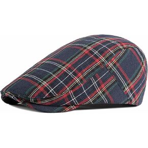 Plaid Newsboy Hats Retro Flat Cap Gatsby Cabbie Driving Hat for Mens Womens in Kuwait