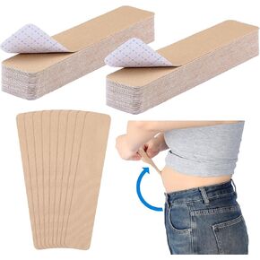 Geiserailie 50 Pcs Tummy Tape Precut Kinesiology Elastic Belly Tape for Tummy Lift Leg Back Fat Lift Body Stoma Backless Dresses Wedding Pregnancy