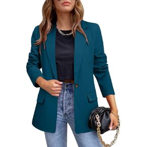 CRAZY GRID Womens Casual Blazer Jacket Long Sleeve Open Front Work Office Blazer Lapel Button Jacket