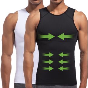 LGTFY 4D Mens Compression Shirt ، سترة تشوب جسم التخسيس ، قميص الثدي إلى أسفل ، TUMER CONTROL SUPER TOP