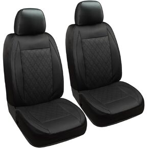 GIANT PANDA Front Car Seat Covers Custom Fit Ford F150 F250 F350 F450 Super Crew/Crew Cab Pickup Trucks, Front Seats Fabric Protectors (Black) 2-Pack