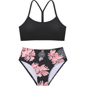 Weixinbuy Girls Swimsuits Bikini Set Kids Bathing Suit Bikini Top Bottom 2Pcs Teen Girls' Swimwear Set