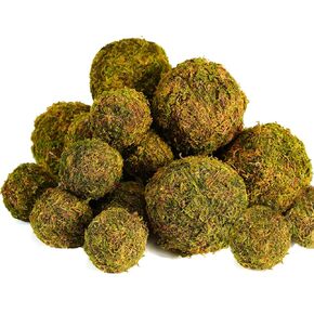 18-Piece Moss Balls Set - 6 Large 3.2" & 12 Small 2" Artificial Moss Decor for Bowls, Vases | Handmade Natural-Look Decorative Filler Balls for Home Centerpieces, Tabletop Decor (Sunlit Green)