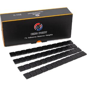 King Point 1/2oz Black Steel Adhesive Tape Stick-On Wheel Weights, Low Profile, for Cars, Trucks and SUV’s, 288 Pieces