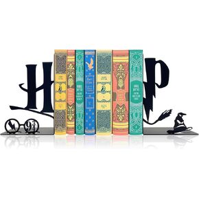 H&P Decorative Bookends – Modern Kids Book Stopper for Shelves, Nook Desk Accessories, and Home Decor