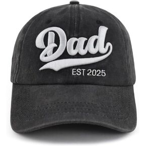 2PCS Mom and Dad EST 2025 2026 Hat, Adjustable 3D Embroidered New Parents Gifts Baseball Cap in Kuwait