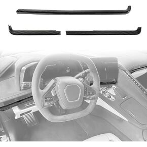 Carbon Fiber Dashboard Strip Trim Compatible with Chevrolet Corvette C8 2020-2023, ABS Central Console Dash Board Cover (Carbon Fiber Pattern)