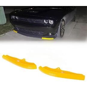 Front Bumper Lip Splitter Protector Cover Replacement Part for 2015-2023 Dodge Challenger Scat Pack R/T GT SRT Not for Plus,Widebody (2pcs/Set) (Yellow) in Kuwait