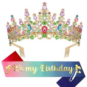 عيد ميلاد التاج امرأة البالغ والبريق إنه عيد ميلادي للنساء عيد ميلاد تيارا للنساء الأميرة تيارا قبعة عيد ميلاد قبعة عيد ميلاد للحفلات تفضل زخارف عيد ميلاد الذهب الوردي