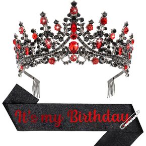 Birthday Crown Adult Woman & Glitter It's My Birthday Sash for Women Birthday Tiara for Women Princess Tiara Birthday Hat Birthday Headband for Parties Favors Rose Gold Birthday Decorations in Kuwait