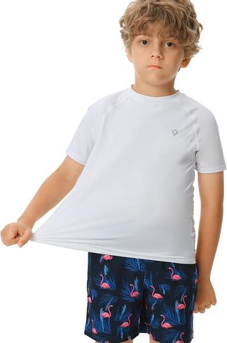 HODOSPORTS Boys UPF 50+ Rash Guard Swim Shirts Short Sleeve Quick Dry UV Protection Sun Shirt in Saudi Arabia