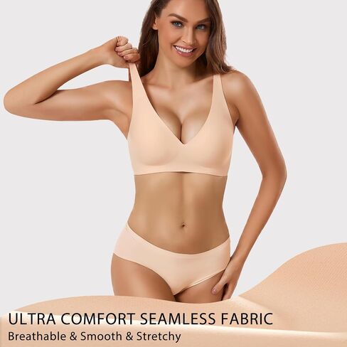 Gailife Deep V Bras for Women No Underwire Wireless Push Up Bra Seamless Plunge Bralette Comfort Supportive Bra Full Coverage in Saudi Arabia