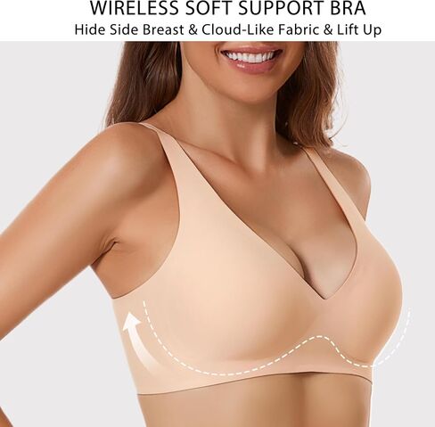 Gailife Deep V Bras for Women No Underwire Wireless Push Up Bra Seamless Plunge Bralette Comfort Supportive Bra Full Coverage in Saudi Arabia