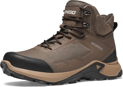 NINGO Men's Hiking Boots Waterproof Hiking Shoes Trail Shoes Lightweight Trekking Boots Comfortable Breathable Outdoor Boot Mid Ankle Boot for Camping, Backpacking, Mountain Trails in Saudi Arabia