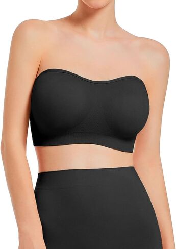 SIMIYA Strapless Bras for Women Non-Slip Strapless Removable Pads Clear Wireless Bandeau Tube Top Bra in Saudi Arabia
