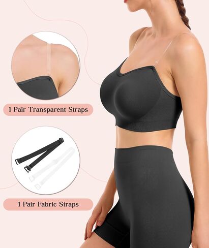 SIMIYA Strapless Bras for Women Non-Slip Strapless Removable Pads Clear Wireless Bandeau Tube Top Bra in Saudi Arabia