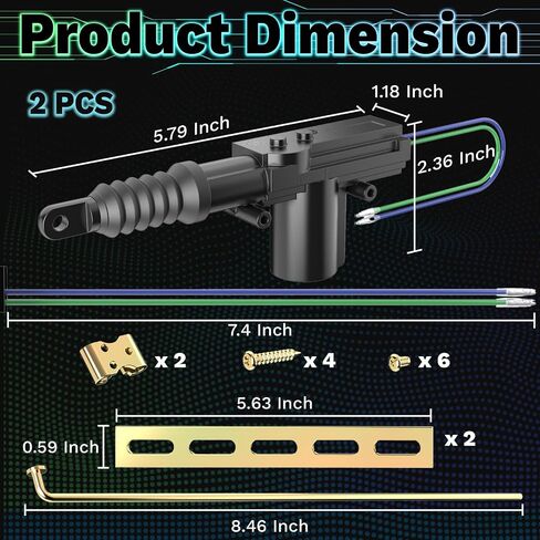 2 PCS 12V DOOR LOCK ATTUATOR KIT ، مشغل قفل الباب في وضع الطاقة العالمي مع مجموعة أدوات ، 2 سلك محرك قفل باب الخليط الكهربائي ، يضيف أقفال باب الطاقة إلى معظم المركبات in Kuwait