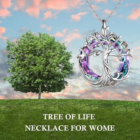 TOUPOP Tree of Life Necklace for Women 925 Sterling Silver Family Tree Austrian Crystal Jewelry Birthday Christmas Gifts for Mom Wife Her in Kuwait