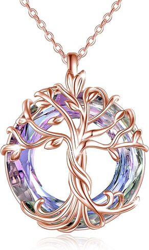 TOUPOP Tree of Life Necklace for Women 925 Sterling Silver Family Tree Austrian Crystal Jewelry Birthday Christmas Gifts for Mom Wife Her in Kuwait