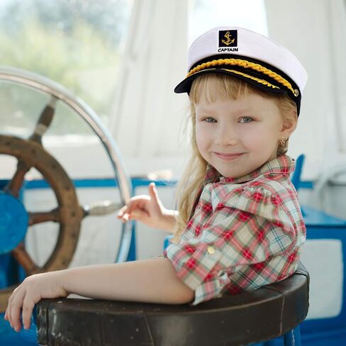 SATINIOR 2 Pieces Yacht Captain Hat Navy Sailor Ship Cap Boat Captain Hat for Adult Kids Halloween Costume Accessories(Square Sign) in Saudi Arabia
