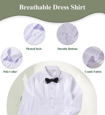 Boys Formal Suit Set Kids Tuxedo Suits for Boys Easter Wedding Outfit with Ties and Pocket Square in Saudi Arabia