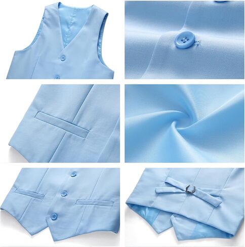Boys Vest Suits 2 Piece Outfit Tuxedo Set for Kids Size 4-14 Formal Suit for Boys with Vest and Pants Set Slim in Kuwait