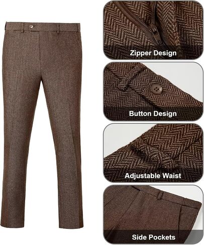 Retro 3 Pieces Slim Fit Boy Suit Tweed Herringbone Formal Stylish Vest Tuxedo Pants Wedding Homecoming Dress Wear Set in Saudi Arabia