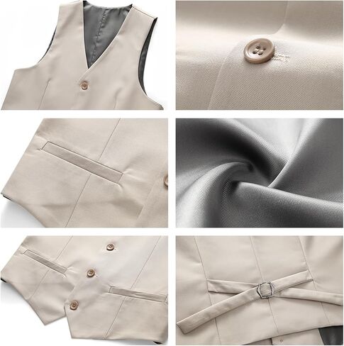 Boys Vest Suits 2 Piece Outfit Tuxedo Set for Kids Size 4-14 Formal Suit for Boys with Vest and Pants Set Slim in Kuwait