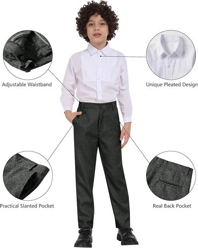 الأولاد بدلات 6pcs Tweed Herringbone بدلات للأطفال Slim Fit Tuxedo سترة السترة الرسمية زفاف قميص السترة سترة مجموعة مع ربطة عنق in Kuwait