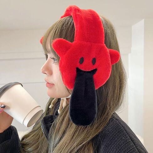 XGOPTS Funny Winter Earmuffs Cute Tongue Design Ear Warmers Foldable Adjustable Warm Ear Covers Cold Weather Fuzzy Ear Muffs in Kuwait