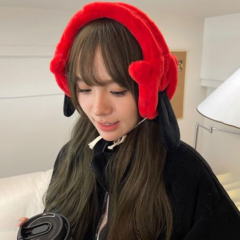 XGOPTS Funny Winter Earmuffs Cute Tongue Design Ear Warmers Foldable Adjustable Warm Ear Covers Cold Weather Fuzzy Ear Muffs in Kuwait